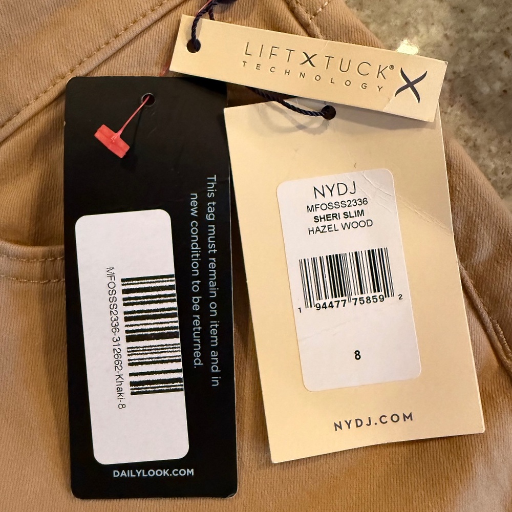 NWT NYDJ Sheri Slim Straight Jeans Hazel Wood Lift Tuck Size 8 - Picture 7 of 11